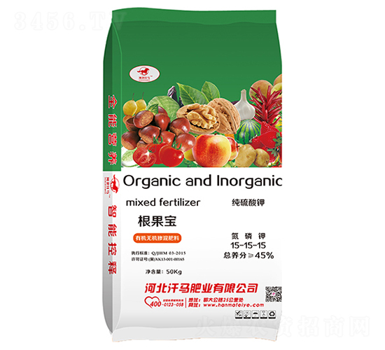 有機(jī)無(wú)機(jī)摻混肥料15-15-15-根果寶-河北汗馬
