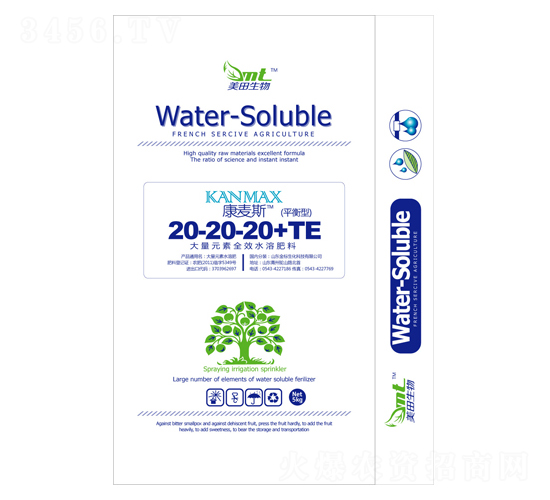 平衡型大量元素全效水溶肥料20-20-20+TE-潤(rùn)田生物