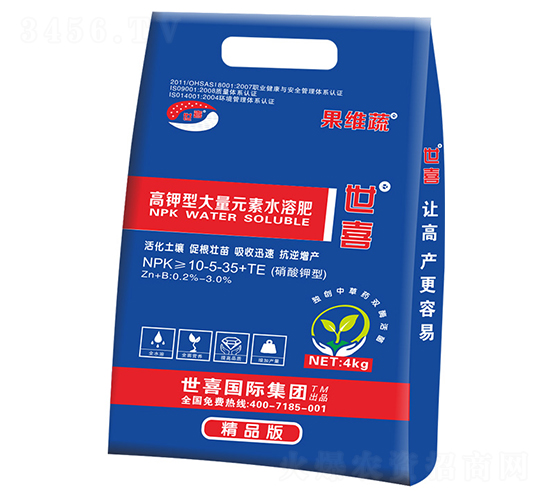 高鉀型大量元素水溶肥10-5-35+TE-果維蔬-世喜