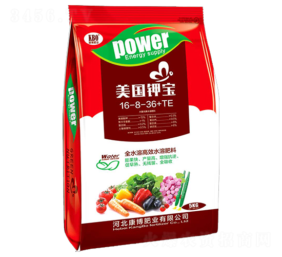 高鉀型全水溶高效水溶肥16-8-36+TE-美國(guó)鉀寶-康博肥業(yè)