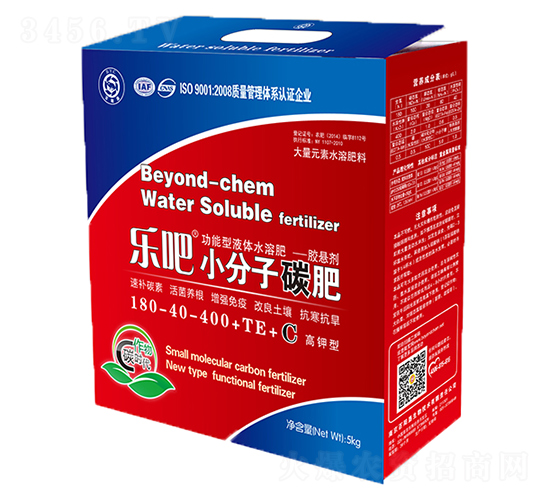 高鉀型大量元素水溶肥180-40-400+TE+C-樂(lè)吧小分子碳肥-百陽(yáng)墾