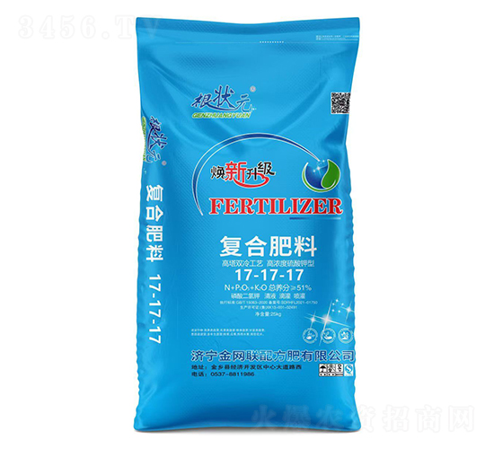 25kg高濃度硫酸鉀型復合肥料17-17-17-根狀元-金網聯